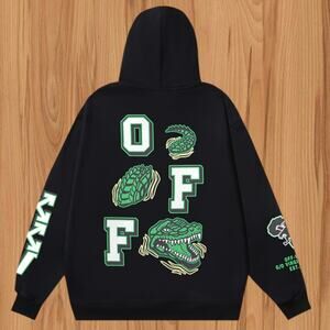 Men's Classic Off-White Hoodie Black